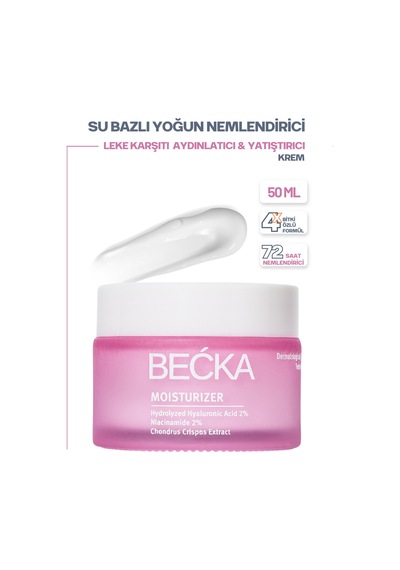 Becka Ton Eşitleyici Nemlendirici Krem Hyalüronik Asitli Aydınlatıcı Su Bazlı 50 Ml