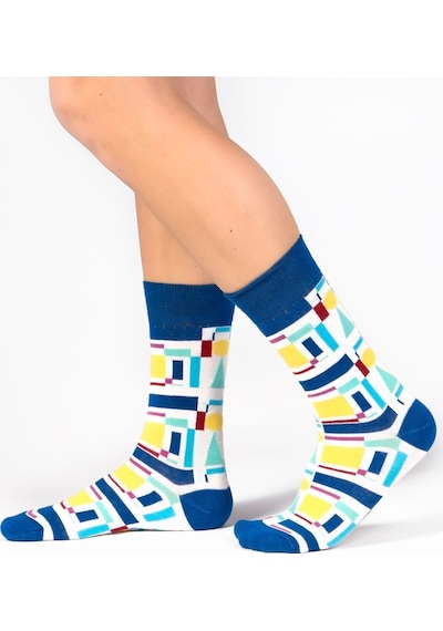 Ozzy Socks Square Desenli Çorap Mavi