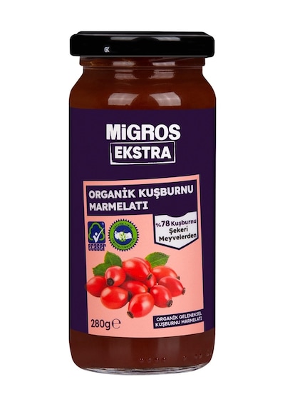 Migros Ekstra Organik Geleneksel Kuşburnu Marmelatı 280 G - 5 Adet Tarı