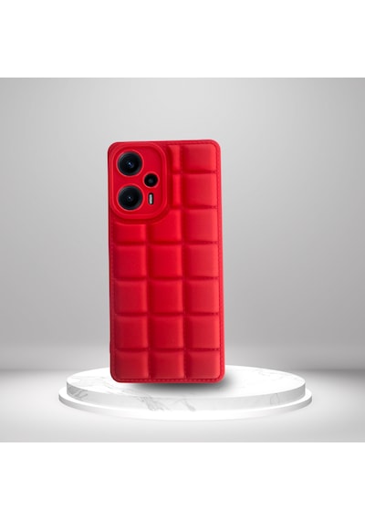 Xiaomi Poco F5 5g Uyumlu Silikon Madlen Case Kırmızı -