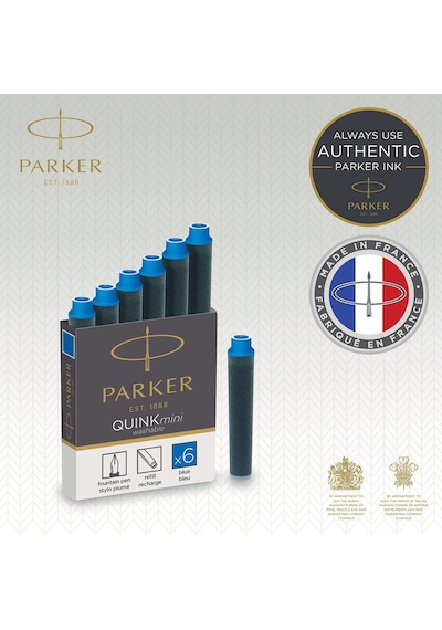 Parker Quink Kısa Dolma Kalem Kartuşu, Yıkanabilir Mavi, 6'lı Kutu 165-Koyu Yeşil