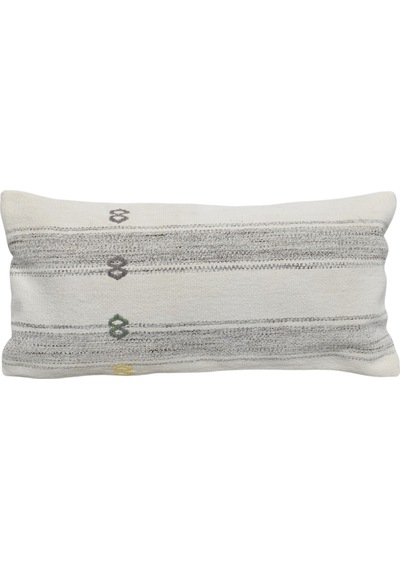 Zehra Abla Halı Yeni El Dokuma Dekoratif Lumbar Kilim Kırlent Yastık Kılıfı 6636 Çok Renkli