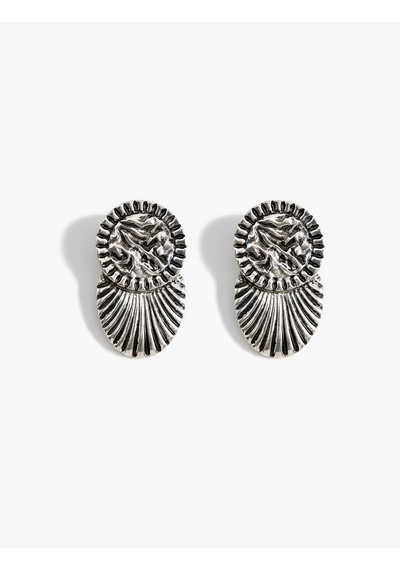 Koton Vintage Küpe Geometrik Gri 5wak70790aa Gümüş