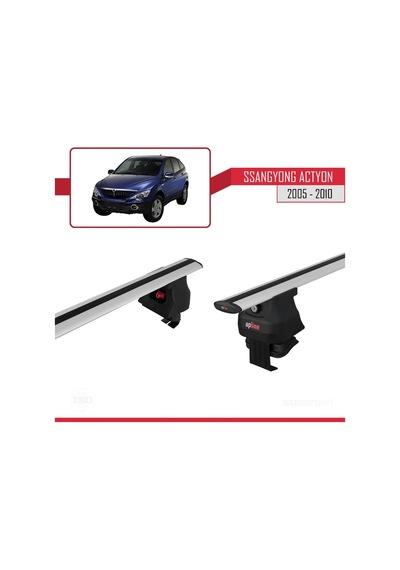 Ssangyong Actyon 2005-2010 Arası İle Uyumlu Ace-4 Ara Atkı Tavan Barı Gri