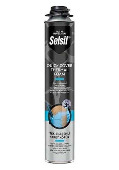 Selsil Thermal Foam Isı Ve Ses Yalıtım Köpüğü 850 Ml. 10 Adet ,demir Köpük Tabancası