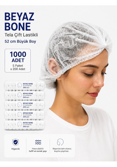 Beyaz Bone Büyük Boy 5 Paket X 200 Adet Toplam 1000 Adet
