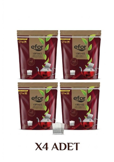 Efor Çay Tiryaki Koleksiyon Demlik Poşet Çay 25'li 40gr 1kg X4 Adet