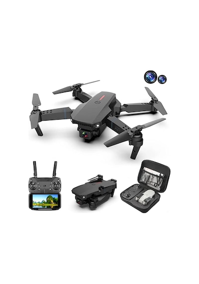 E88 Drone 4k Hd Çift Kameralı Drone App Kontrol Wifi Li Katlanabilir Quatcopter X3 Batarya Uyumlu
