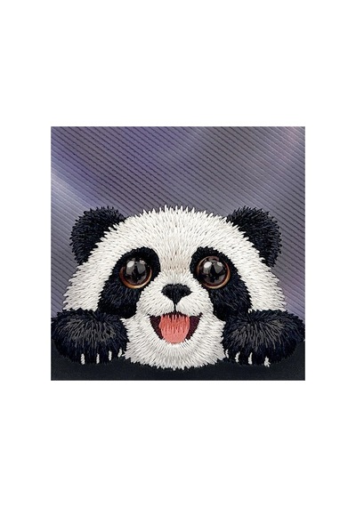 Panda İphone 18 Pro Max Uyumlu Magsafe Kılıf Gerçek Nakış İşlemeli, Takip Eden Gözlü Siyah