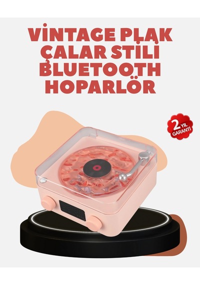 Retro Kristal Netliğinde Ses - Gece Işıklı Retro Bluetooth Hoparlör