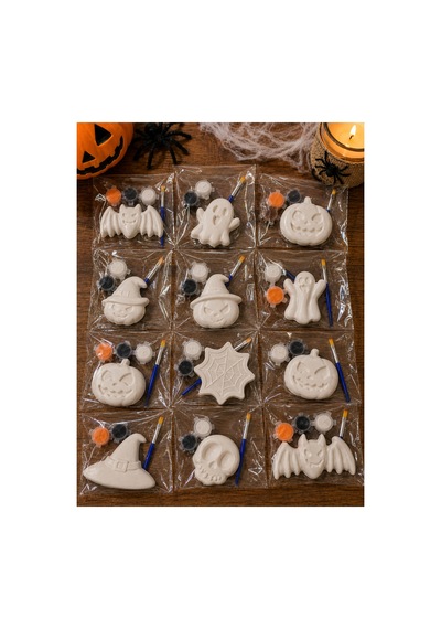 12 Adet Cadılar Bayramı Halloween Taş Boyama Seti 12 Kabak Obje Çocuk & Yetişkin Hobi Kiti