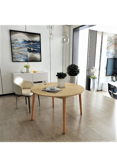 Bistro 100 Cm / Yuvarlak Mutfak Masası / Yuvarlak Yemek Masası / Meşe