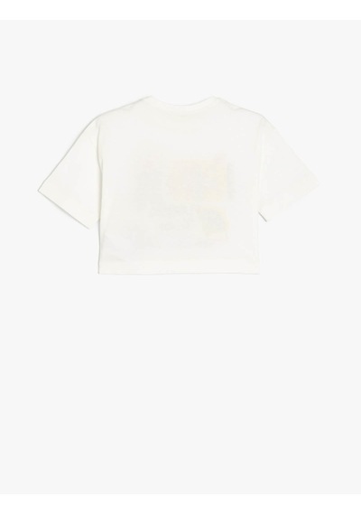 Koton Ekru Kız Çocuk T-shirt 5skg10152ak Ekru