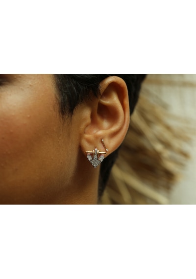 Reis Kuyumculuk T10031 Horn Earring Pembe Altın Küpe