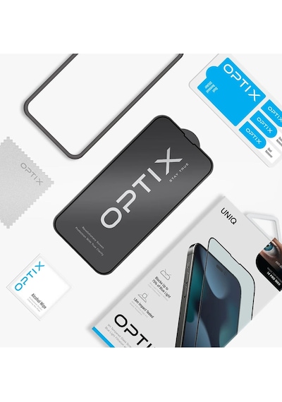 Apple Uyumlu iPhone   15 Pro Max Ekran Koruyucu Cam Optix Vision Care Serisi Dustrepel Göz Koruma Teknolojisi
