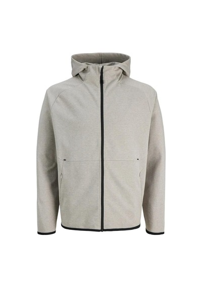 Jack & Jones Jack&jones 12289209 Jjebase Sweat Zıp Hood Sn Lıght Grey Erkek Sweatshirt Gri