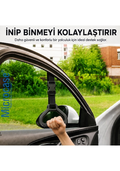 Microcase Çok Amaçlı Uzunluk Ayarlanabilir Otobüs Oto Araç Yaşlı Çocuk Spor Vb İçin El Tutacağı Destek 1 Adet Al5607 Siyah