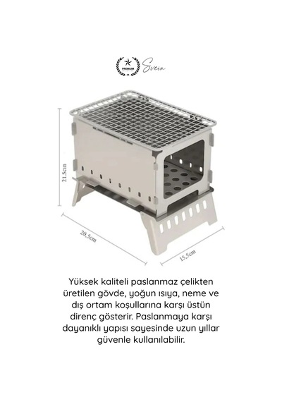 Kampocağı Ateş Çukuru Paslanmaz Çelik Kamp Ocağı Katlanır Taşınabilir Outdoor Izgara Bushcraft Pikn Diğer