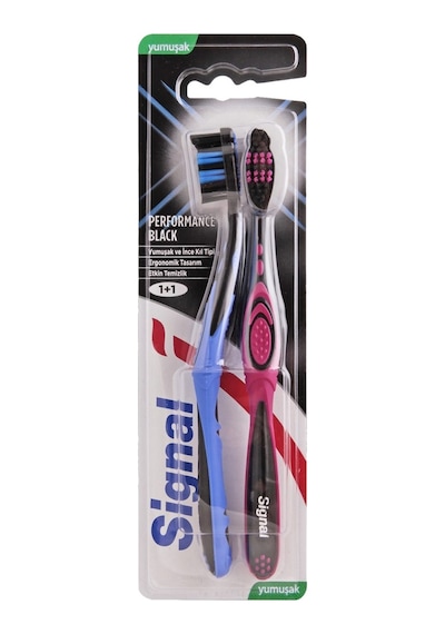 Signal Performance Black Diş Fırçası 1+1 Çoklu Düzeyde Kıl Kesimi 2'li Ekonomik Paket - 2 Adet Tarı