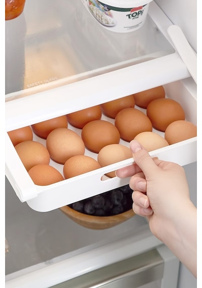 Eggo Pratik Geçmeli Mandallı Raf Yumurtalık 15'li Dolap Içi