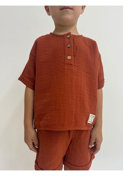 Oliven The Kid Oliventhekid Müslin Unisex Çocuk Takım Kiremit Kiremit