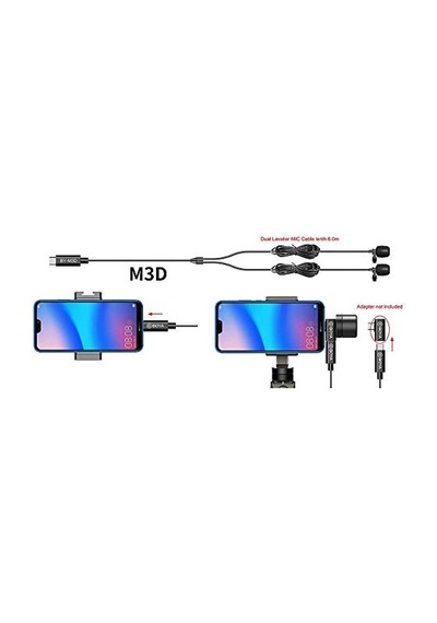 By-m3d Type-c Telefon İkili Yaka Mikrofonu, Standart