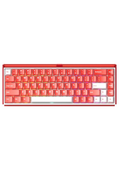 Akko Ray68 He Misty Red White %65 Astroaim Manyetik Switch 8k Hz Hall Effect Hotswap Argb Kablosuz İngilizce Gaming Klavye