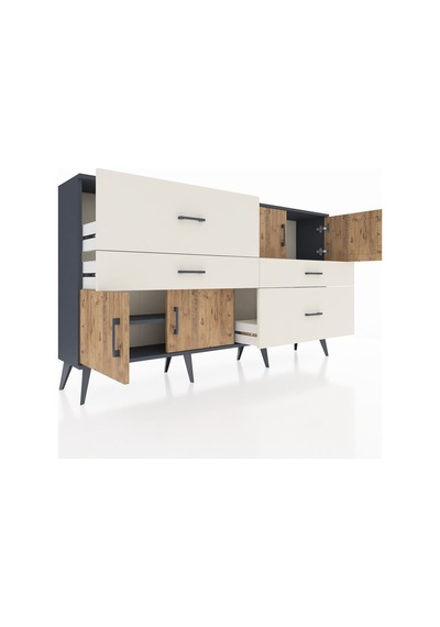 Arges Konsol 2 Raflı 4 Çekmeceli 4 Kapaklı 176x30x99 Antrasit-çam/aytaşı Atlas Çam/aytası - Antrasıt Arges Konsol 2 Raflı 4 Çekmeceli 4 Kapaklı 176x30x99 Antrasit-çam/aytaşı Atlas Çam/aytası - Antrasıt