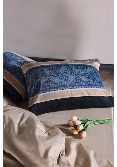 Doqu Home Saten Nevresim Takımı Clair Çift Kişilik - Bej Çok Renkli