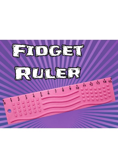 3d Baskı Dokunsal Fidget Cetveli - Kabartmalı Stres Ve Odaklanma Oyuncağı - Pembe