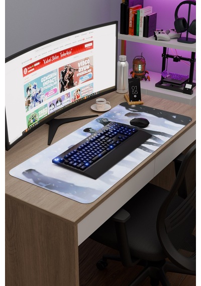 Detroit Become Human Dikişli Kauçuk Oyuncu Mousepad V2 - 90x40 Xxl Gaming Mouse Pad