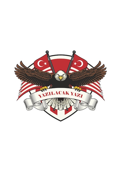 Türk Bayrağı Kişiye Özel Kartal Sticker 02011