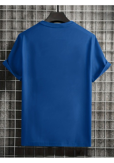 Unisex Think Outside The Box Baskılı Oversize Tshirt Mavi