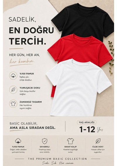 Overmax Çocuk Basic 3' Lü Tişört Seti Zamansız Şıklık, Gün Boyu Konfor Siyah-kırmızı-beyaz - 887278767 Siyah-kırmızı-beyaz Overmax Çocuk Basic 3' Lü Tişört Seti Zamansız Şıklık, Gün Boyu Konfor Siyah-kırmızı-beyaz - 887278767 Siyah-kırmızı-beyaz