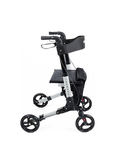 Comfort DM9102 Tekerlekli Yürüme Desteği Frenli Yürüteç Rollatör Yaşlı Oturaklı Yürüme Boy Ayarlı