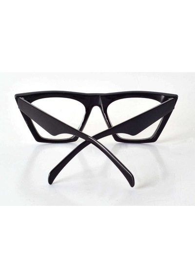 Siyah Çerçeveli Şeffaf Cam Unisex Stil Gözlük Acik Yeşil