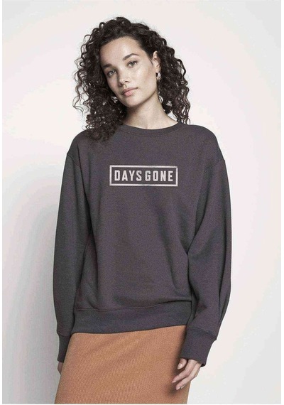 Days Gone Logo Baskılı Füme Antrasit Kadın Sweatshirt