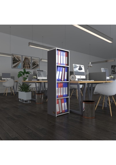 Kenzlife Klasörlük Raflı Börteçin Gri 140 40 30 Kitaplık Ofis Arkalıksız Diğer