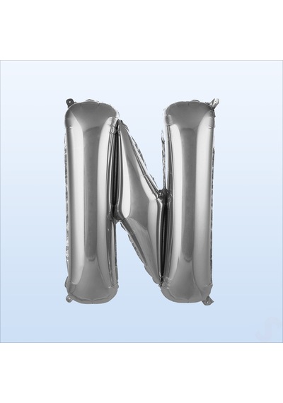 N Harf Gümüş Folyo Balon - 76 Cm