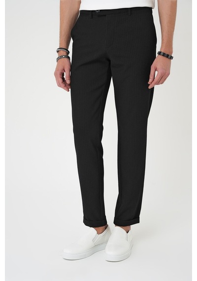 Efor Comfort Fit Gofre Dokulu Beli Lastikli Siyah Jogger Pantolon P 1177 Siyah
