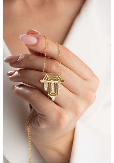 Çekirdekjewelry 925 Ayar Gümüş Altın Kaplama Serenay Kolye Sarı