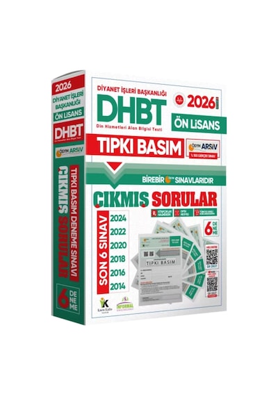 2026 Kpss-dhbt Ön Lisans ÖSYM Çıkmış Soru Tıpkı Basım 6lı Kitapçık Türkiye Geneli Deneme Paketi