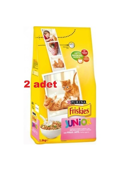 Purina Friskies Tavuklu Ve Sütlü Yavru Kedi Kuru Maması 1,5 Kg 2 Adet