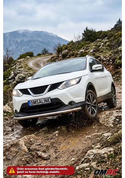 Nissan Qashqai 2014-2018 Uyumlu Araca Özel Texas Ön Alt Koruma Ø60mm Krom