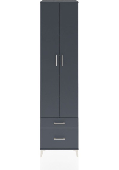 Hyperion Dolap 5 Raflı 2 Çekmeceli 2 Kapaklı 60x44x243 Antras... Antrasit