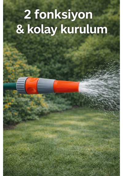 Lans Ayarlı Hortum Ucu 08 Basınçlı & Yağmurlama Sulama Başlığı Bahçe Araç Yıkama Hortum Aparatı 1