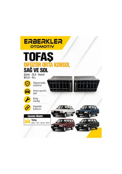 Tofaş Şahin Slx Kartal M131 R-l Difüzör Orta Konsol Sağ Ve Sol Difüzör Şahin Difizör Takım - Erb1988