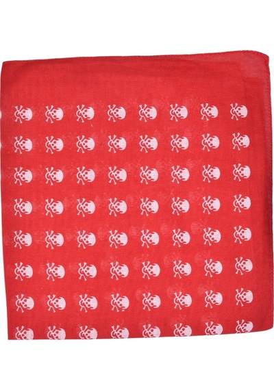 Bandana Kurukafa Desenli Kırmızı Çok Renkli