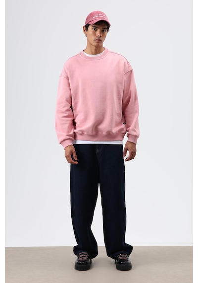 Vamos Basic Oversize Yıkamalı Sweatshirt Somon
