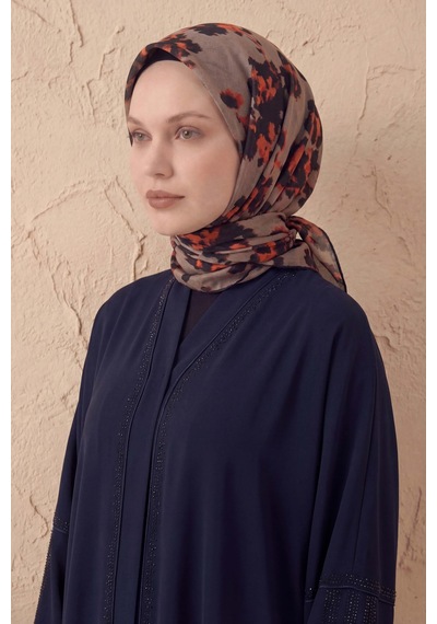 Silk Home Pamuk Karışımlı Eşarp Çiçekli Desen Mocha 90x90 Çok Renkli